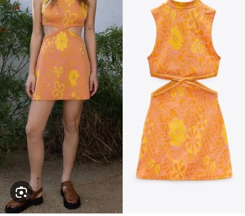 Zara Cut Out Floral Dress
