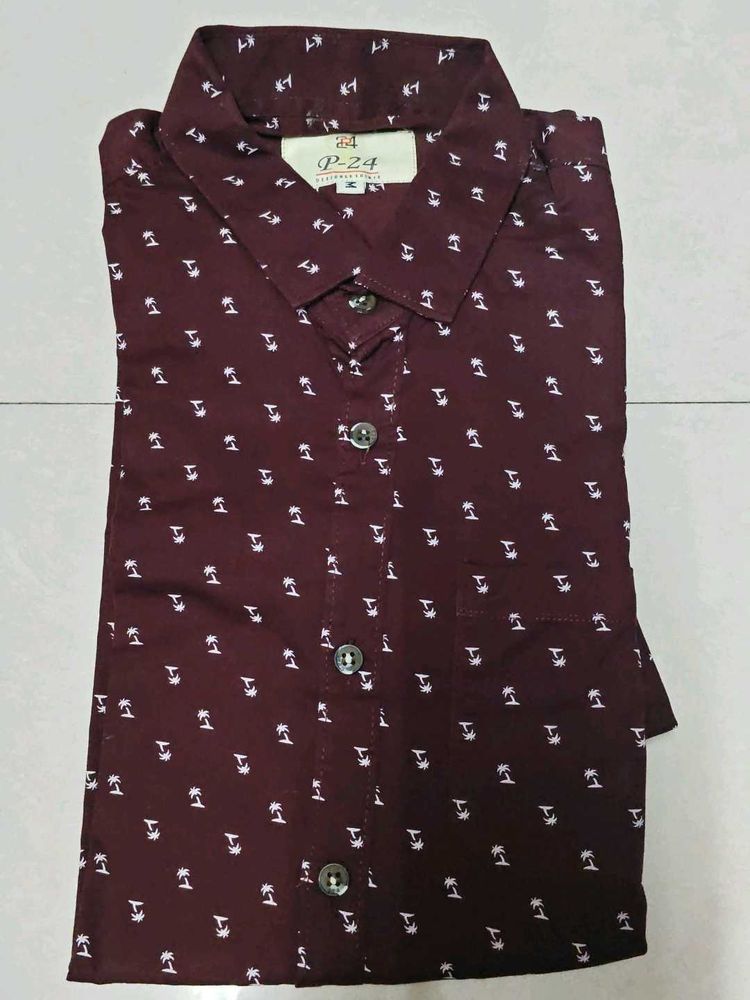 Maroon Printed Shirt