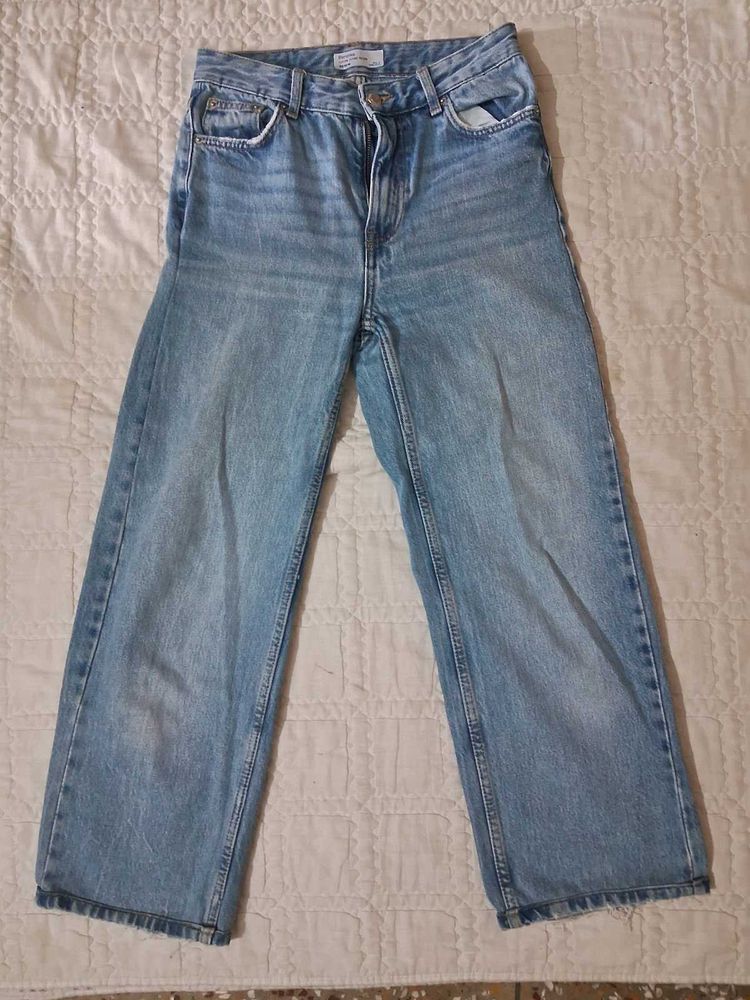 Bershka Wide Leg Jeans High Waist