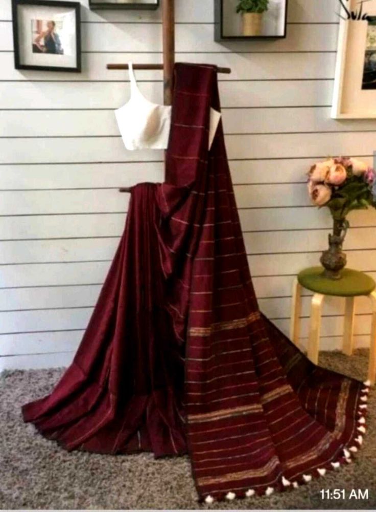 Elegant Maroon Saree