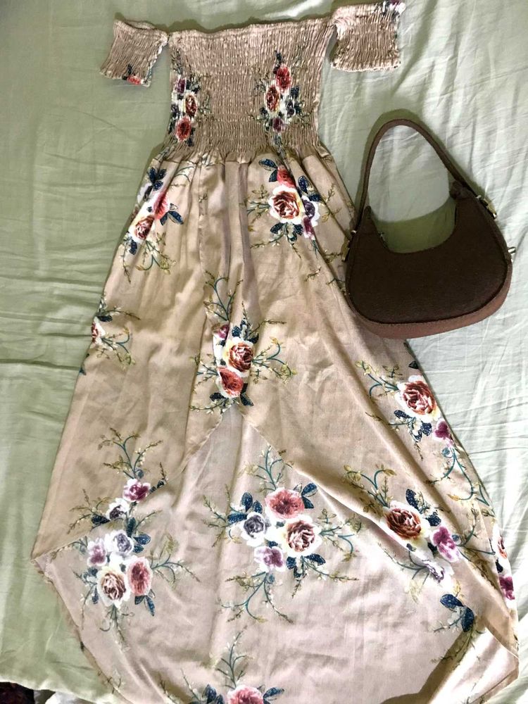 Off Shoulder Floral Maxi Dress