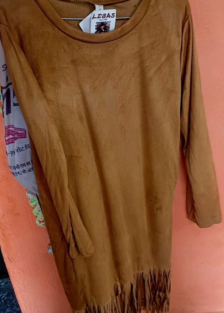 Libas Brown Fringe Dress
