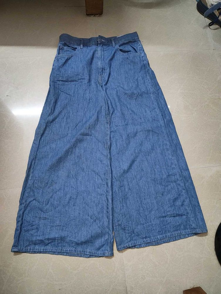 UNIQLO Womens, Mega Wide Leg baggy Denim Jeans