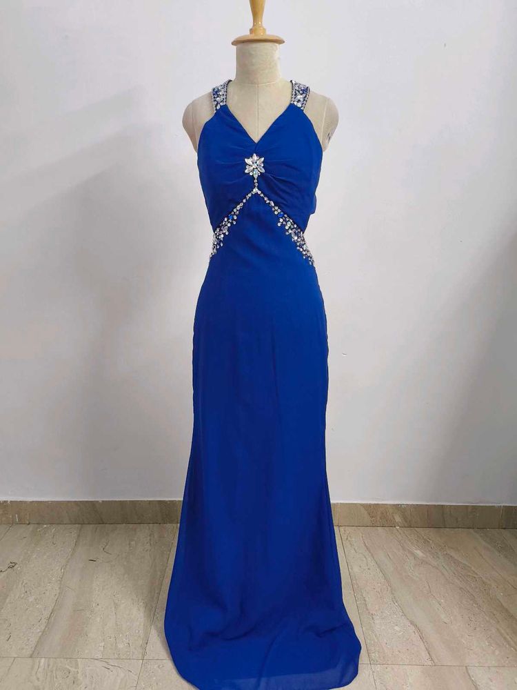 Royal Blue Embellished Gown