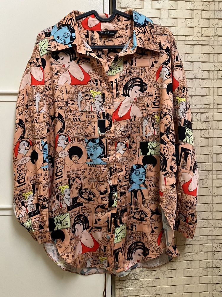 Unique Comic Print Shirt