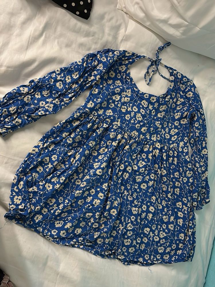 Floral Blue Mini Dress