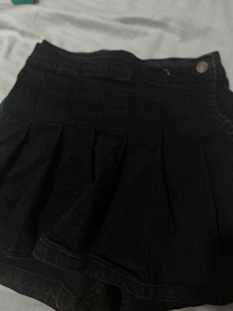 Black Mini Skort Skirt