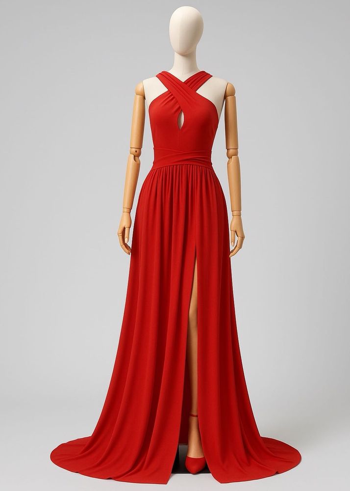 Elegant coral Maxi Dress