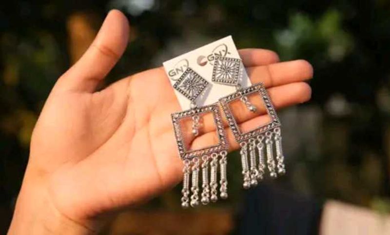 Silver Tone Dangle Earrings