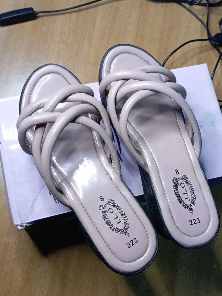 JLO Knot Detail Slide Sandals - Size 8