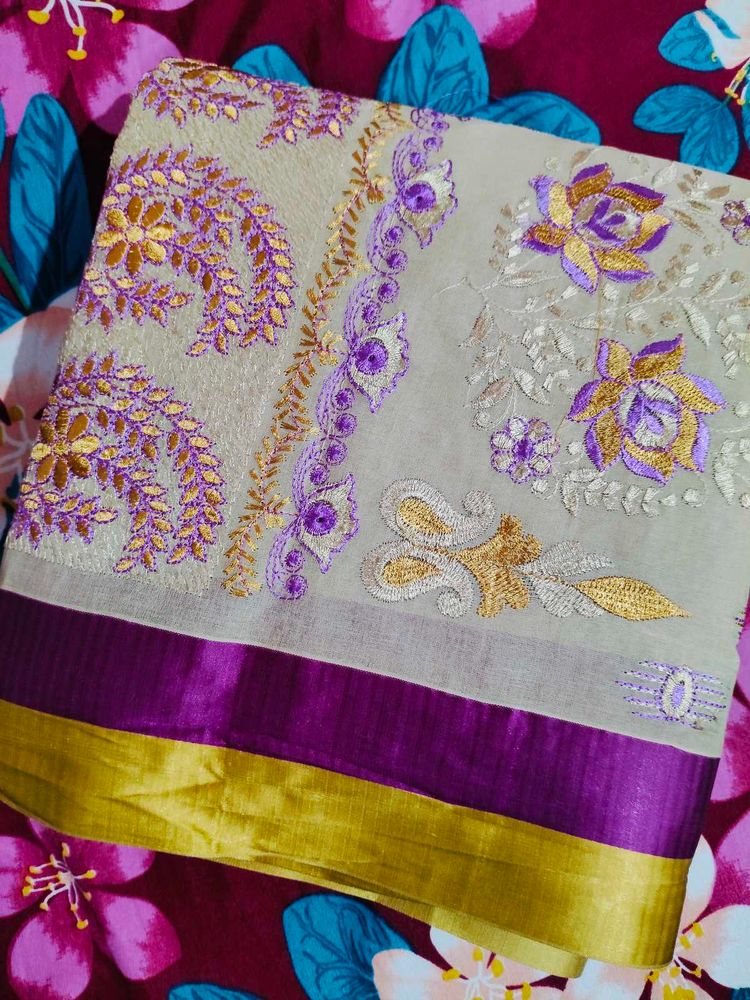 Elegant Embroidered Saree