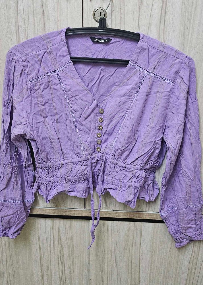 Cute Purple Crop Top From Zudio