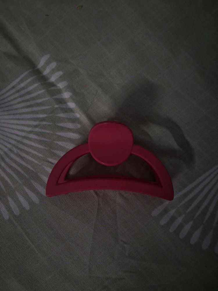 Crescent Shaped Dark Pink Claw Clip