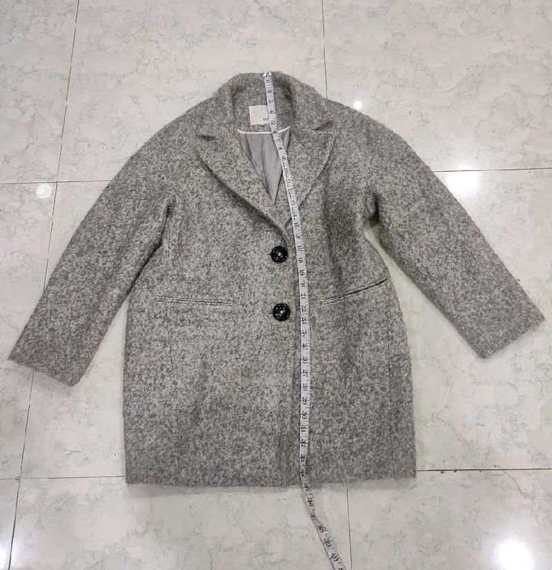 Grey Wool Blend Coat 40-42(New)