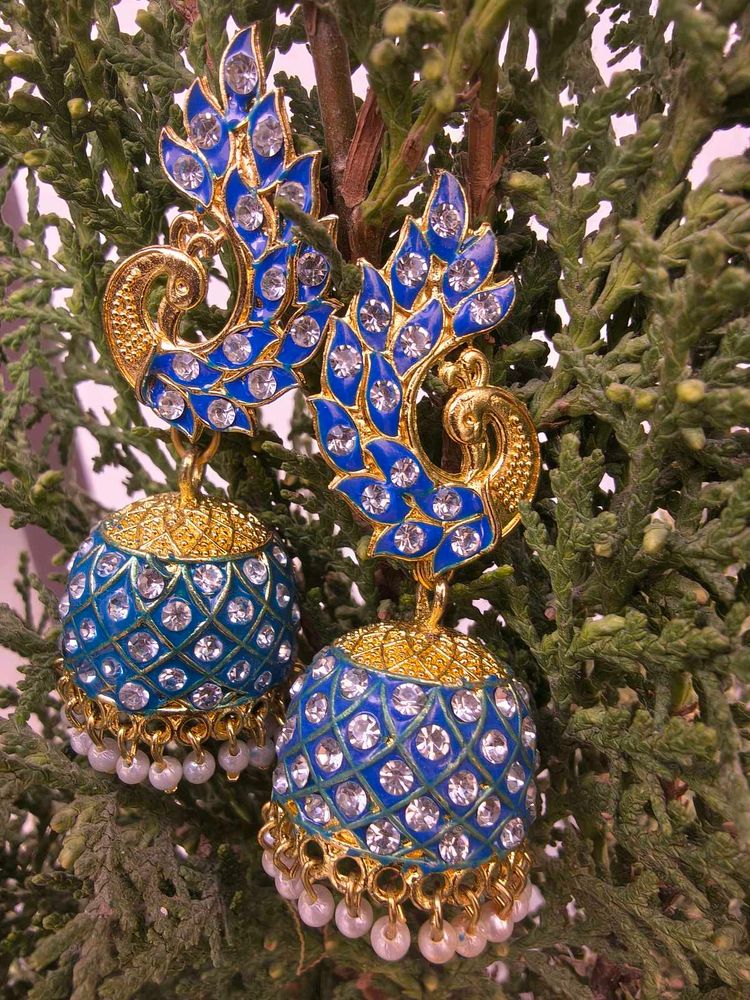 Blue Jhumka Earrings