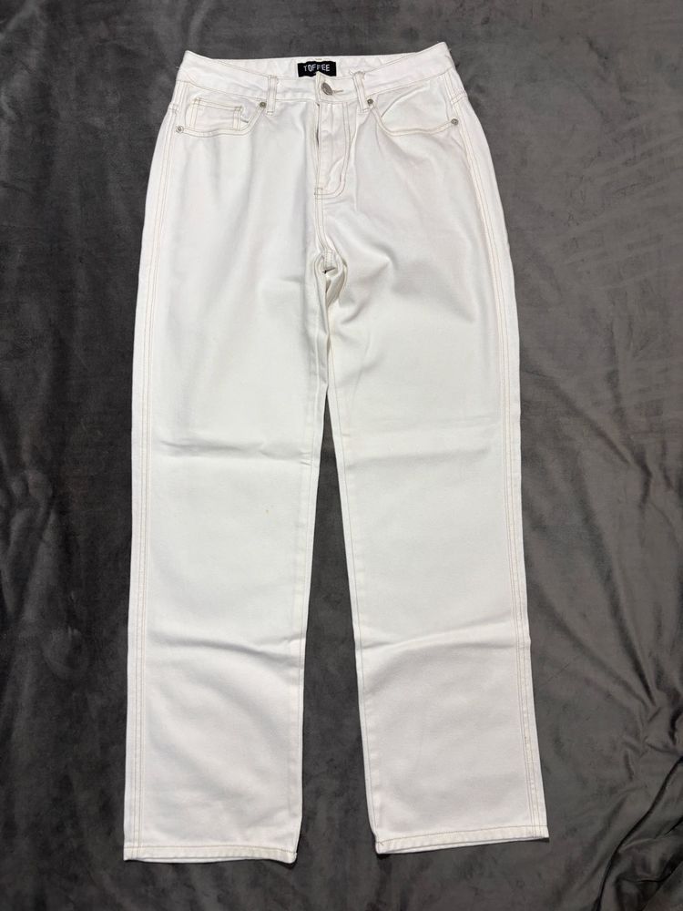 White Straight Leg Jeans