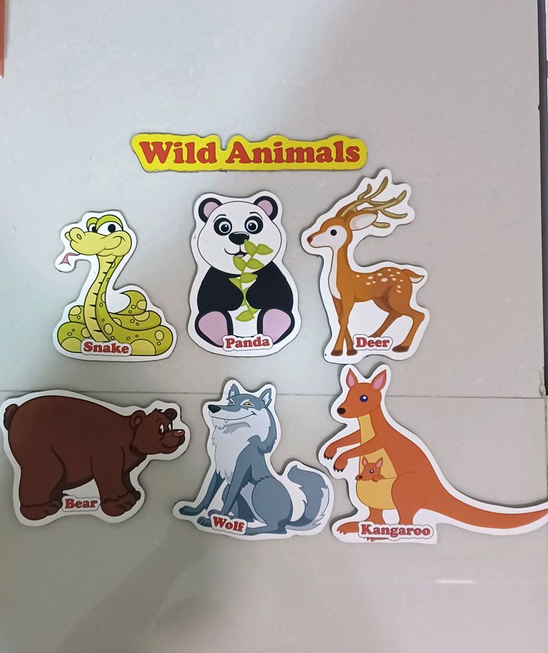 Magnetic Wooden Wild Animals For kids