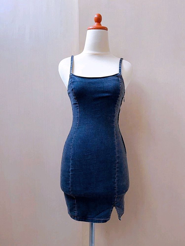 Fitted Denim H&amp;m Dress