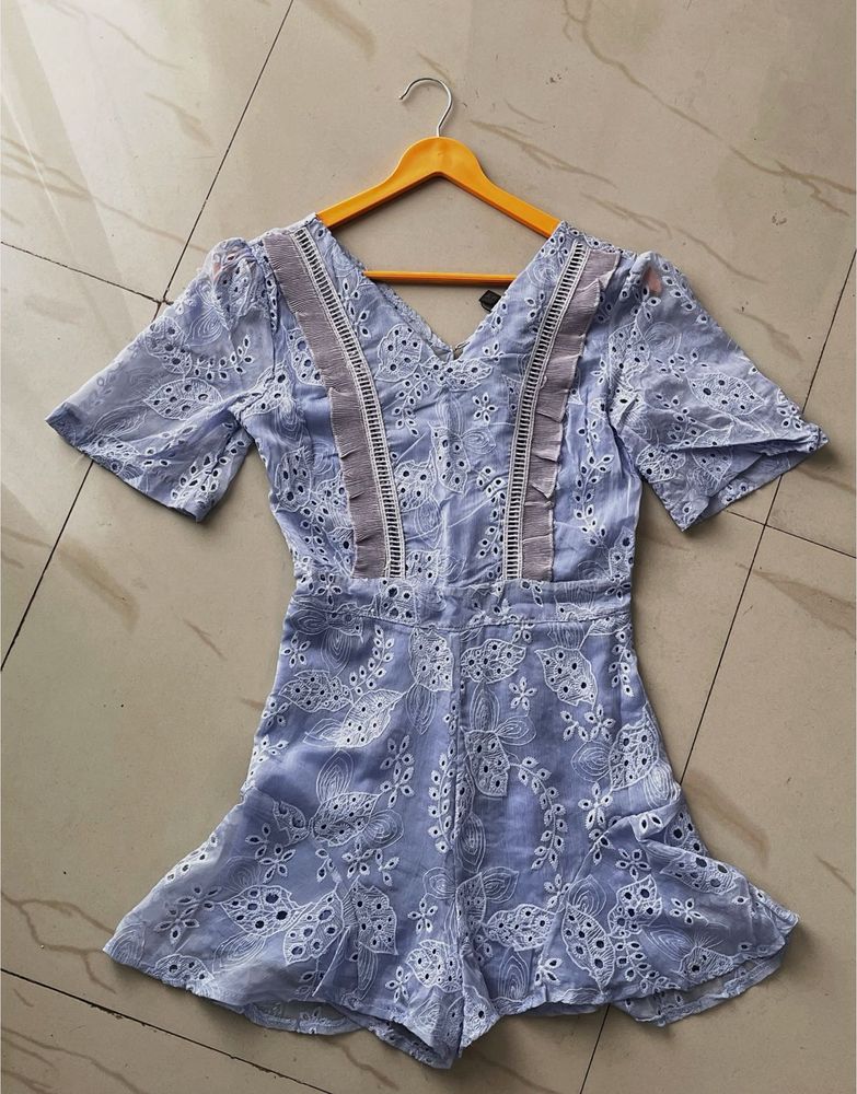 Blue Lace Jumpsuit