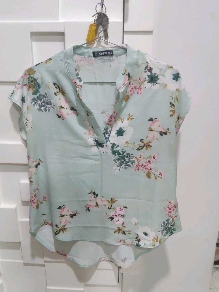 Green Floral Top