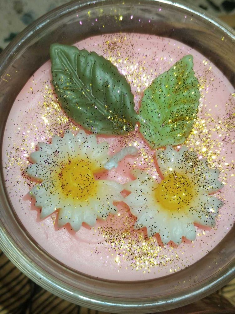 Floral Candle Jar Sented