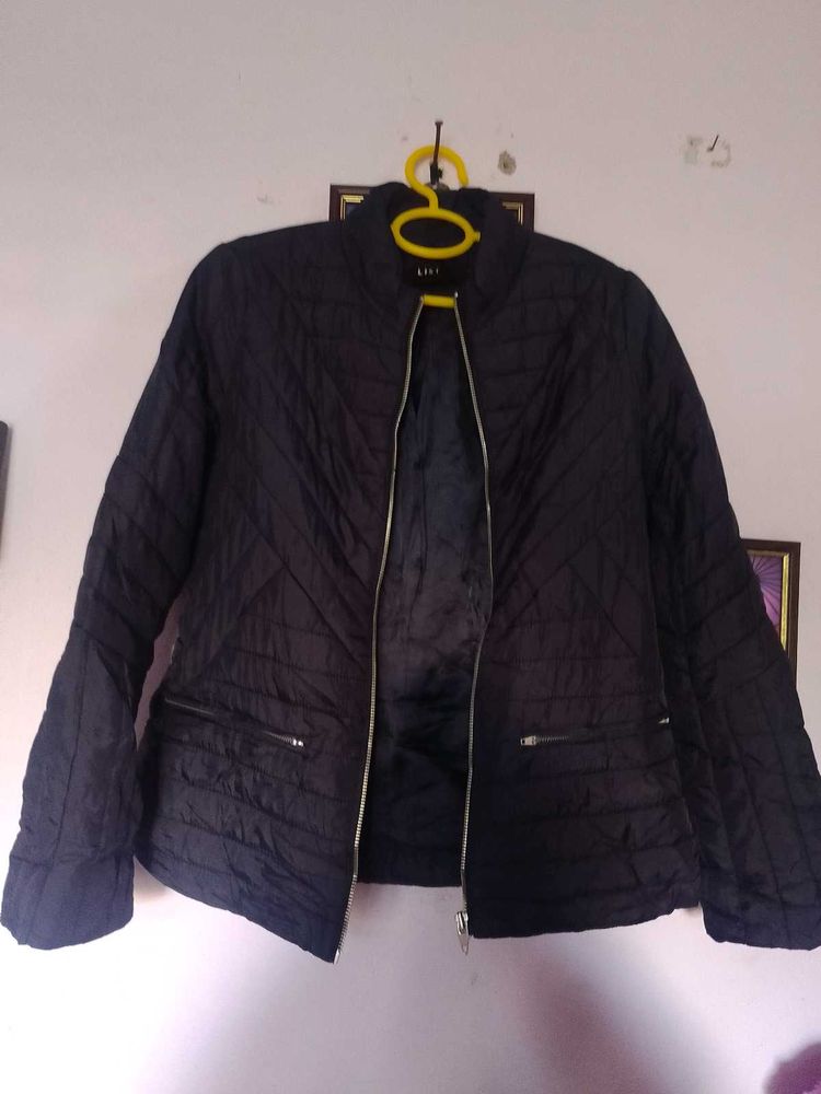 Black Puffer Jacket(Free Maroon Dress )