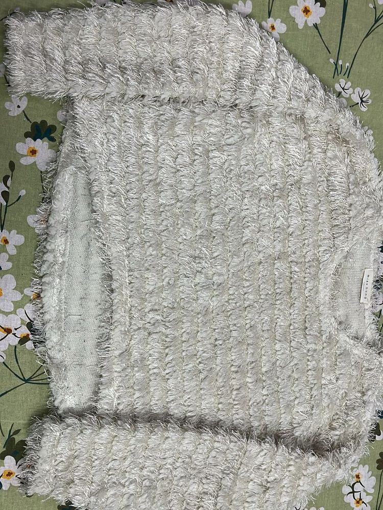 Fluffy White Pullover Sweater