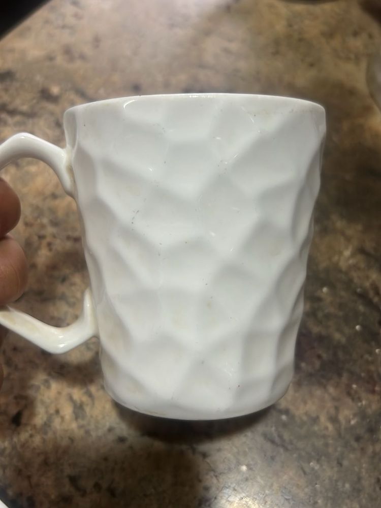 White Textured Mug