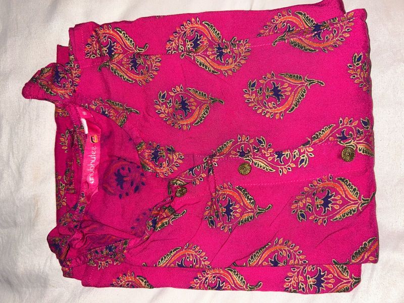 Pink Paisley Print Top