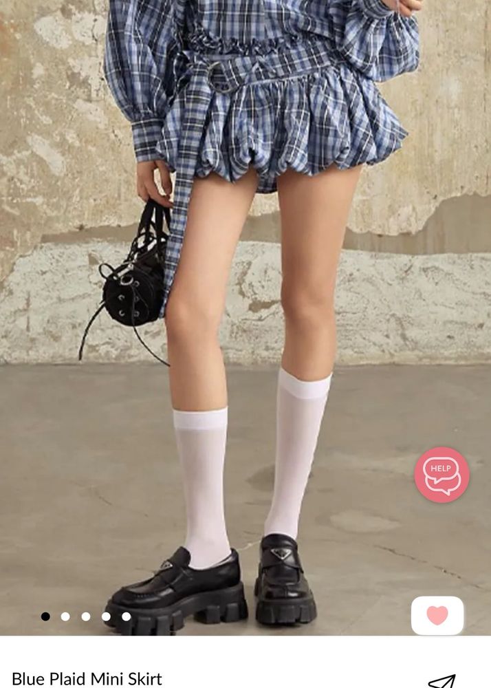 Blue Plaid Mini Skirt