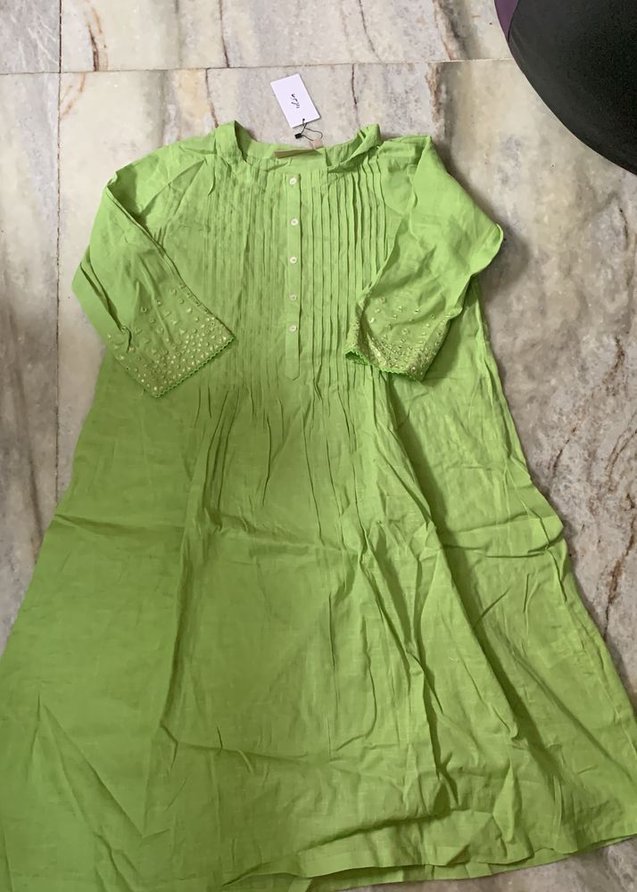 Lime Green Embroidered Tunic