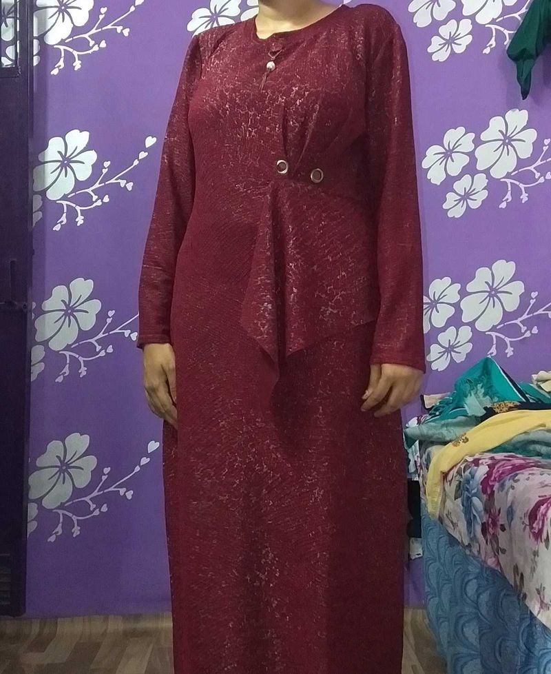 Elegant Maroon Maxi Dress
