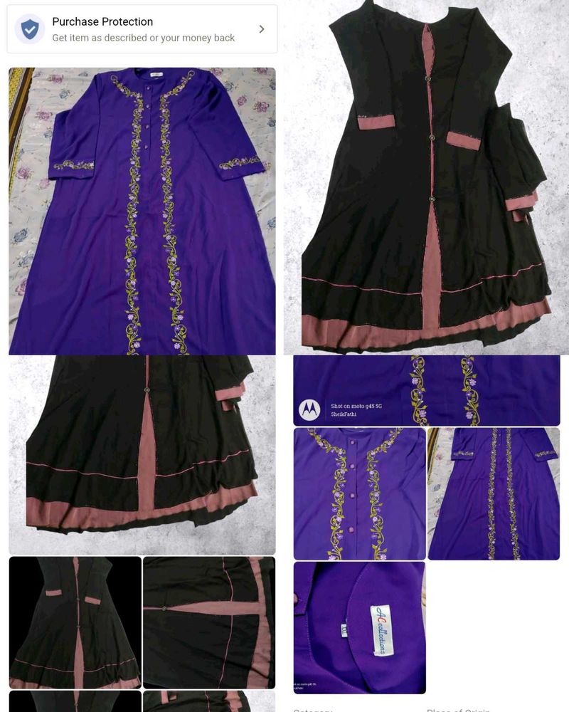 Dubai Abaya Elegant Embroidered Combo Of 2