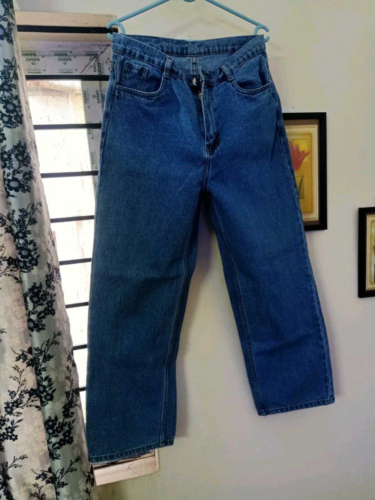Women's Blue Wide-Leg Jeans