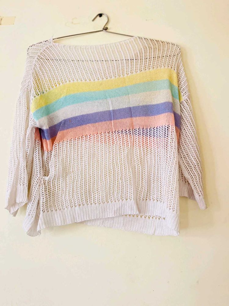 Pastel Striped Knit Sweater