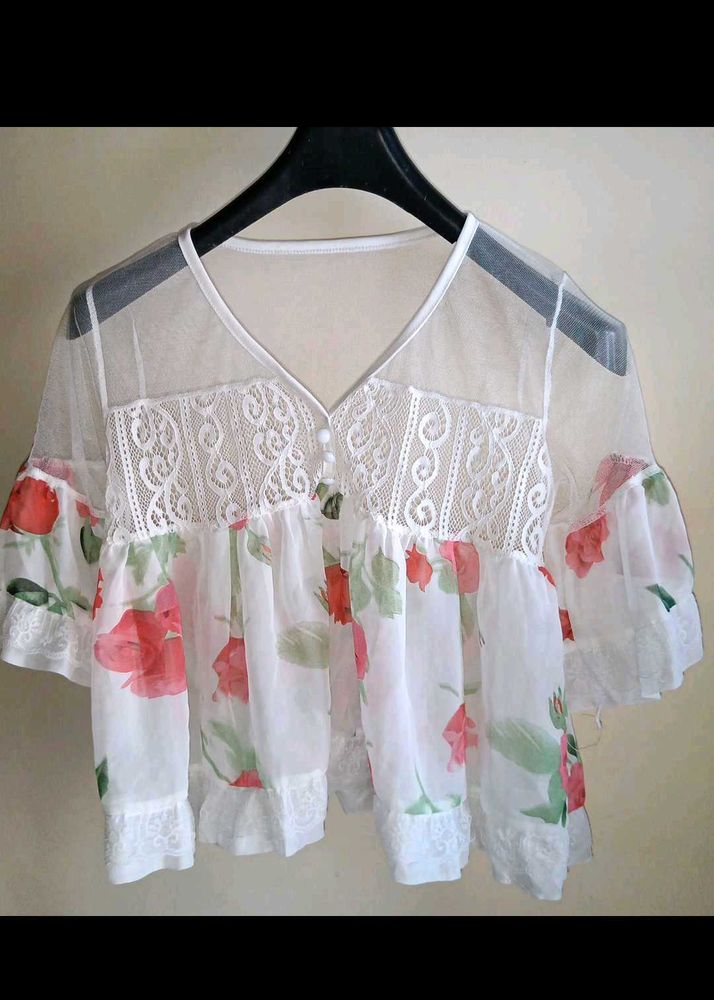 Aesthetic Floral Printed Top💌