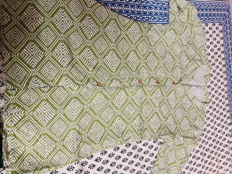 Green Diamond Print Kurta