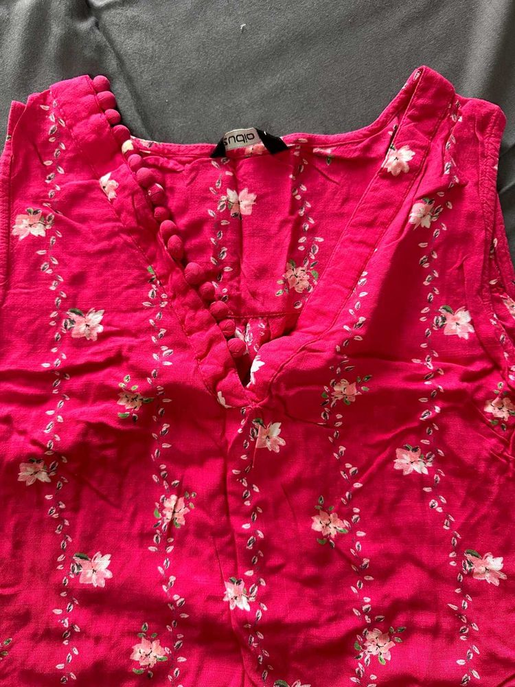 ✨ Stylish Pink Floral Kurta