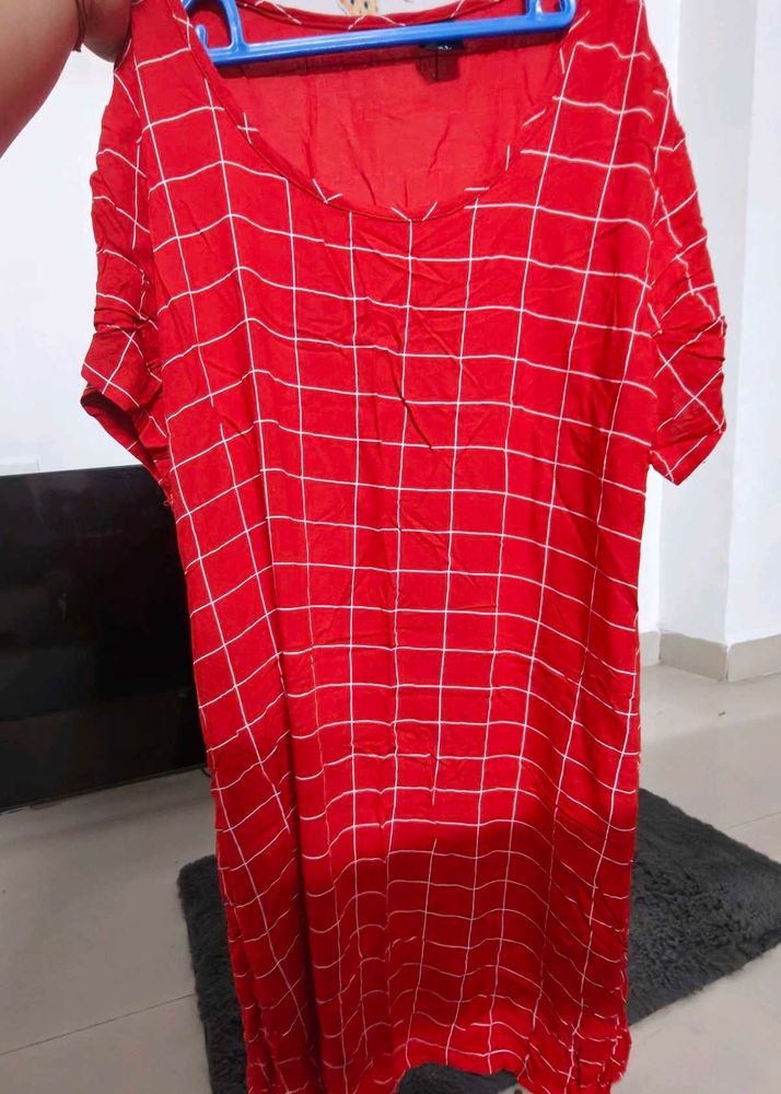 Red &amp; White Checkered Dress