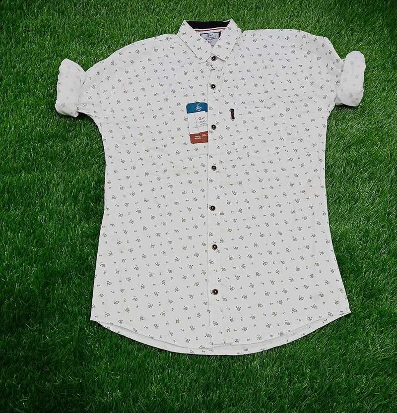 Patterned White Shirt