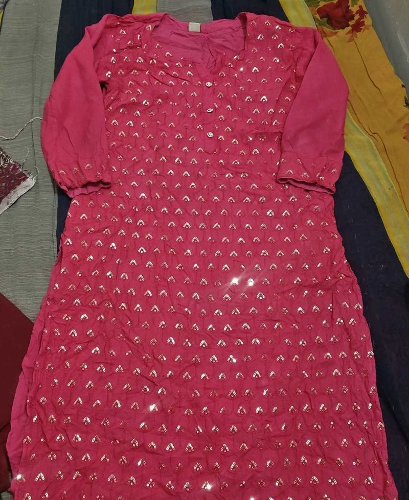 pink colour kurti , comfortable to  daily wear , f