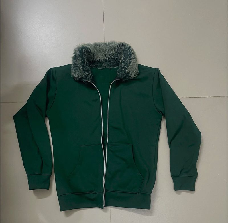Green Fur Collar Jacket