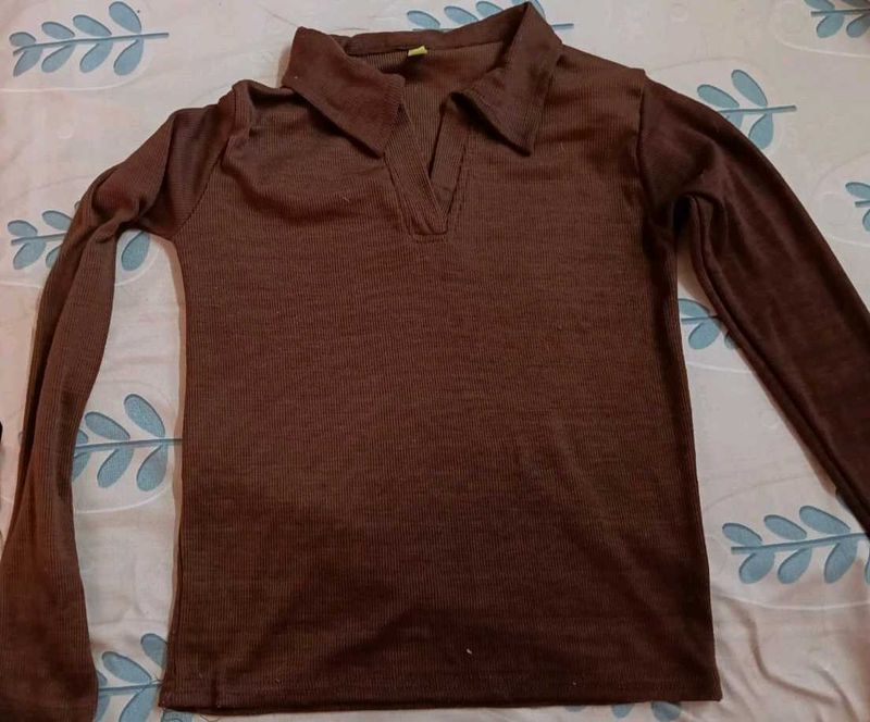 Brown Long Sleeve Shirt