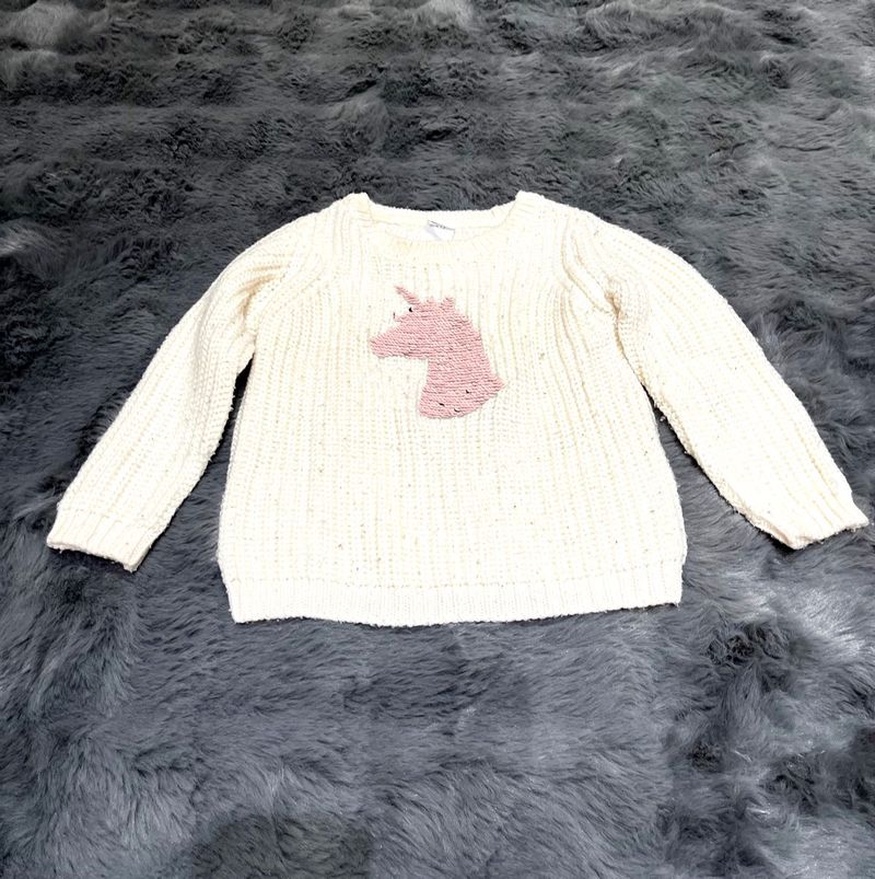 Unicorn Reversible Sequence Knit Sweater