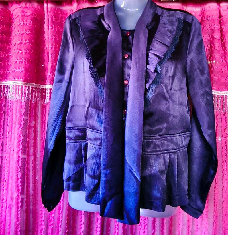 Vintage Style Ruffle Blazer