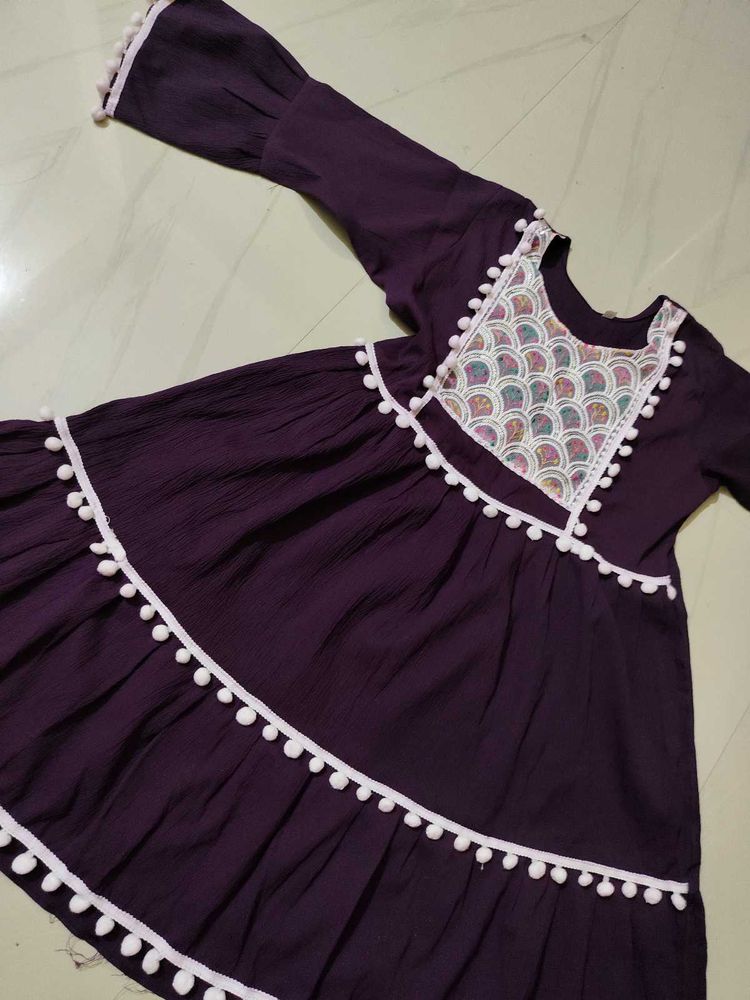 Purple Girls Short Dress
