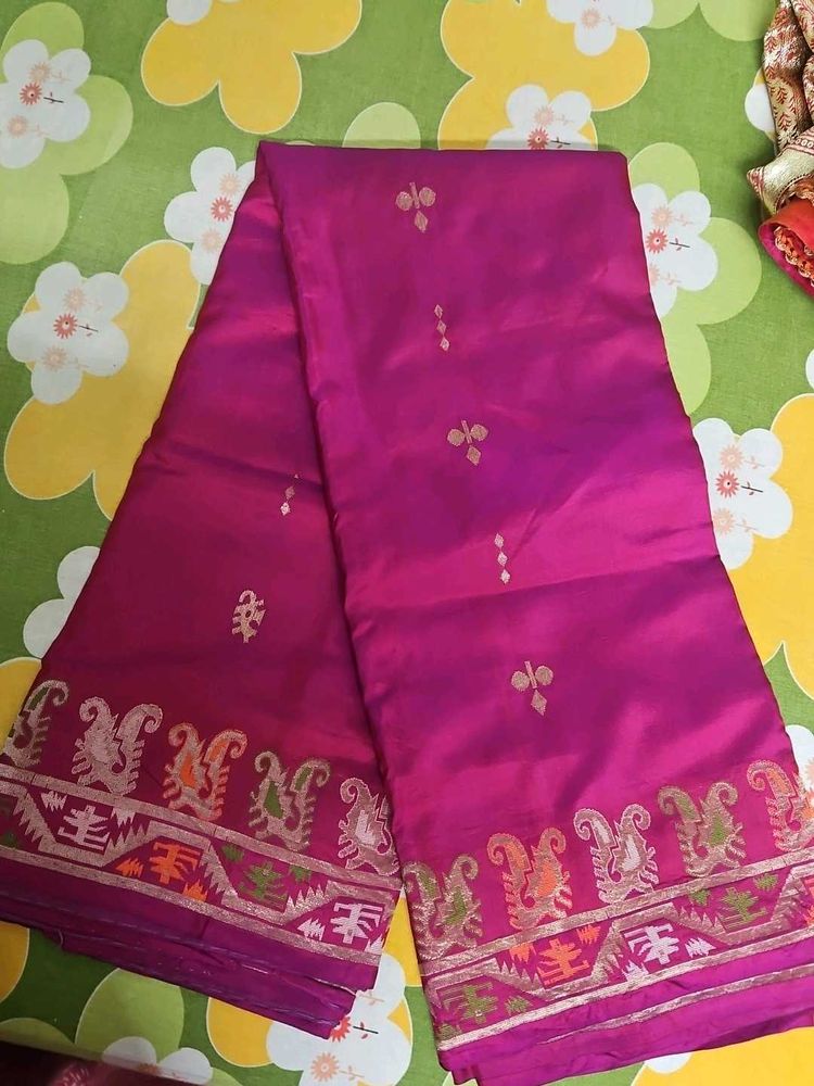 Elegant pure silk Pink Saree