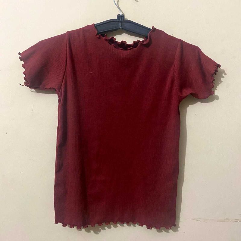 Cute Ruffle Trim Tee