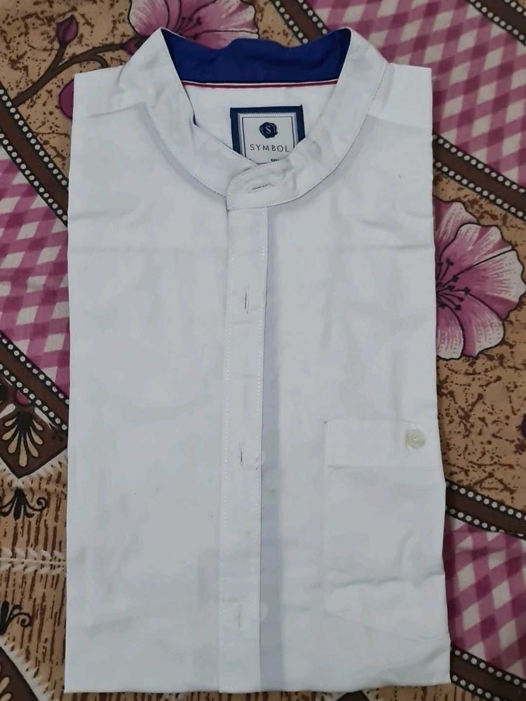 Symbol White Casual Shirt