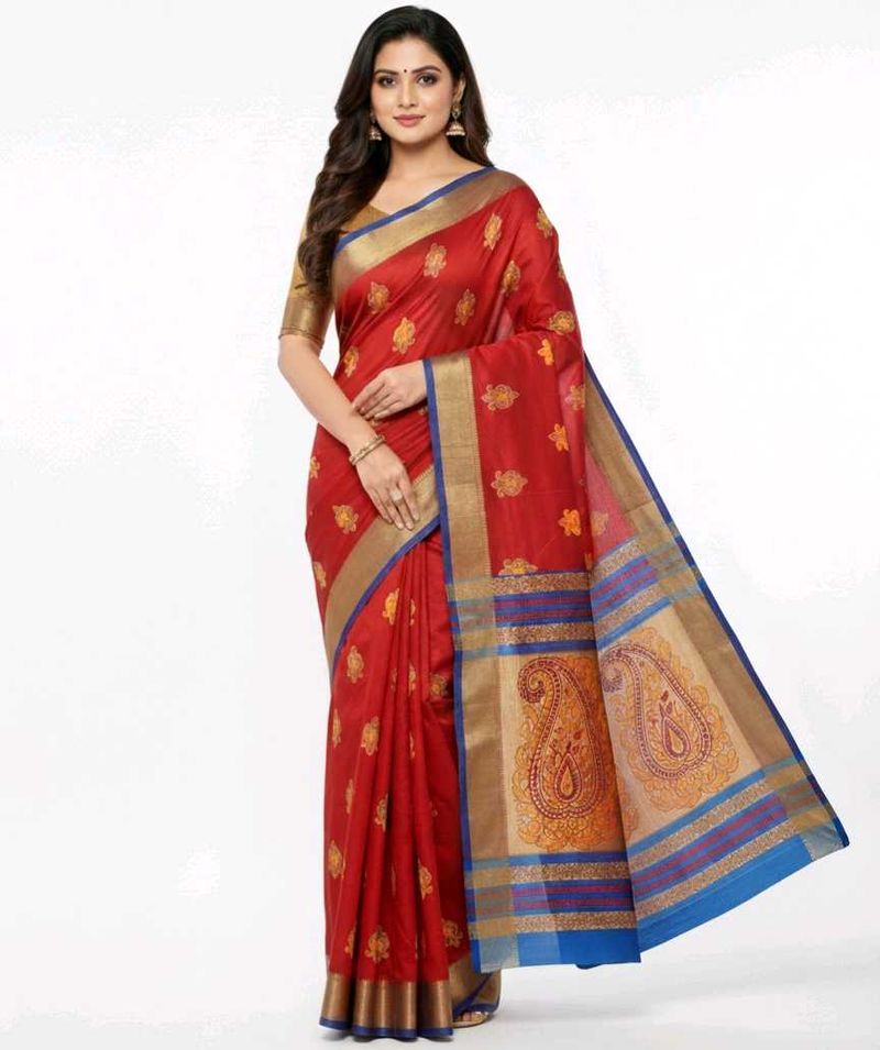 Elegant Red Silk Saree
